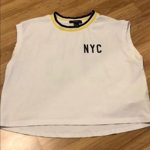 White Crop Top Jersey Shirt
